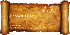 Lénárd Fülöp névjegykártya